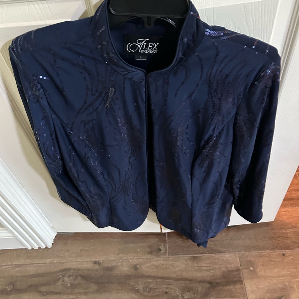 Alex Evenings Midnight Blue Sequin Jacket